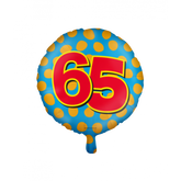 Helium ballon 65 jaar party 45cm